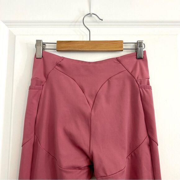 Gymshark Asymmetric V Cut High Waisted Dusty Pink Dark Ruby Leggings Size Small - Picture 6 of 12